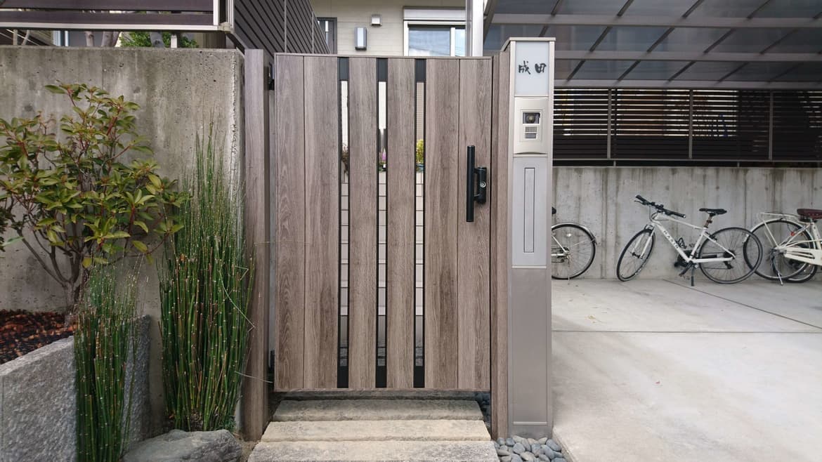 片開き門扉取替え 名古屋市中区 | 門扉の取替えならエクステリアの窓口名古屋市中区