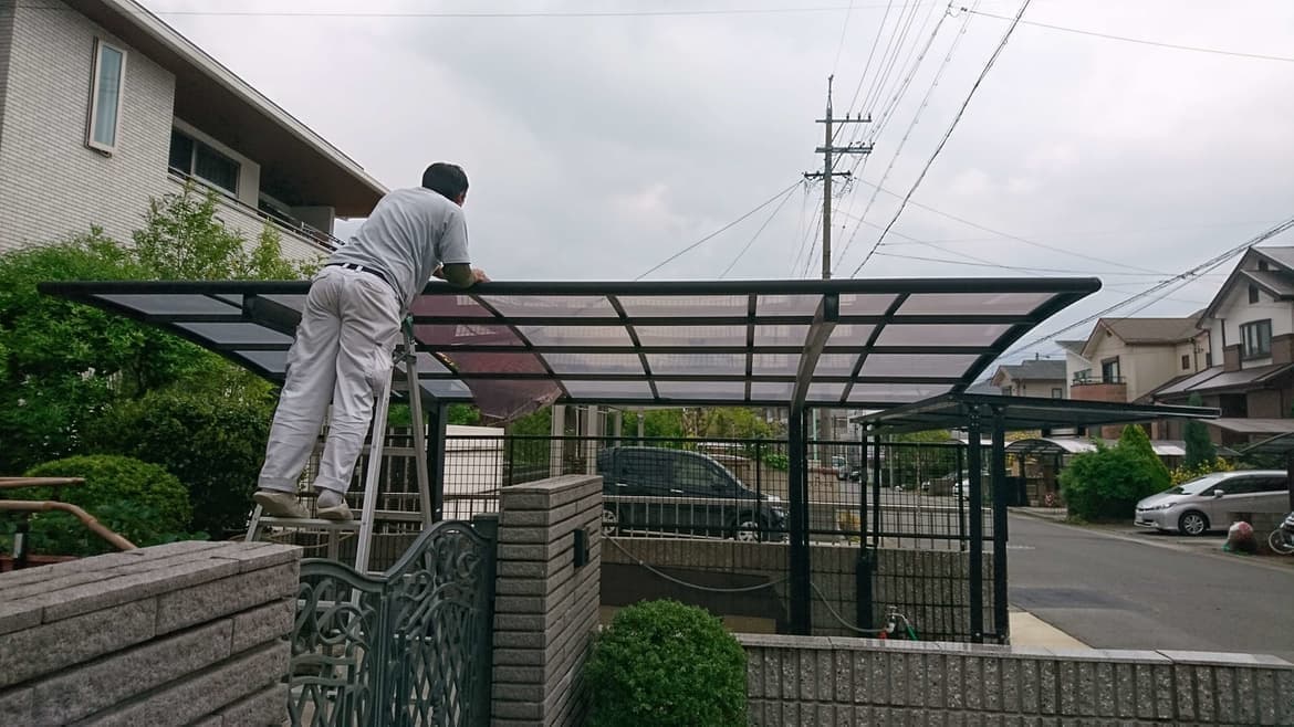 カーポートパネル取替え 名古屋市中区 | カーポート修理ならエクステリアの窓口名古屋市中区