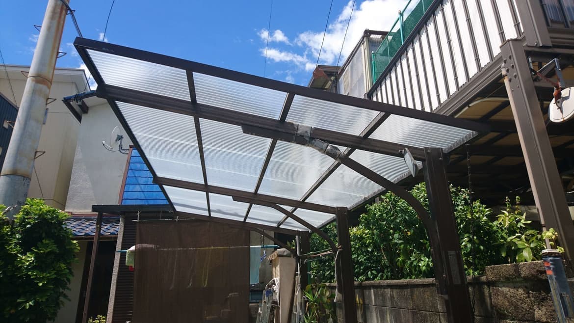 カーポート波板張替え 名古屋市中区 | カーポート修理ならエクステリアの窓口名古屋市中区